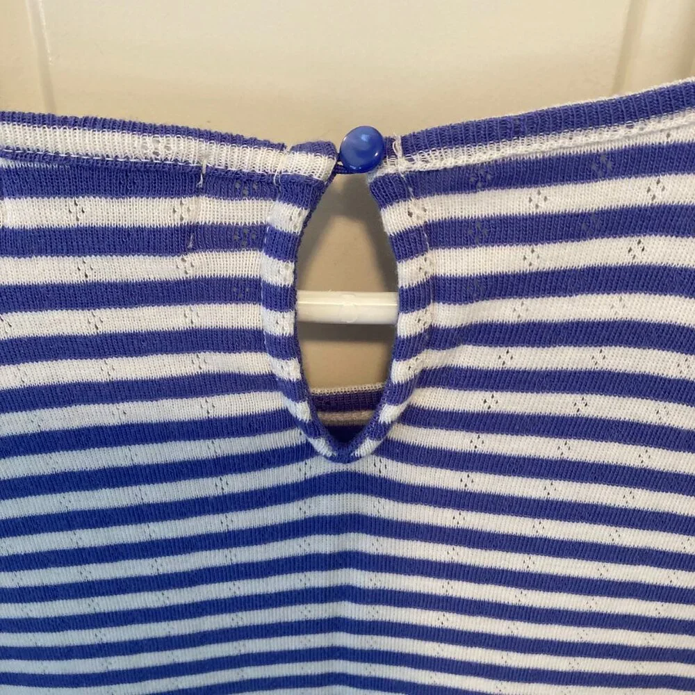 OLD NAVY Periwinkle (Purple Blue) White NWOT Striped Top Girls XL 14